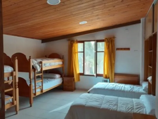 Biovives bedroom with wooden ceiling